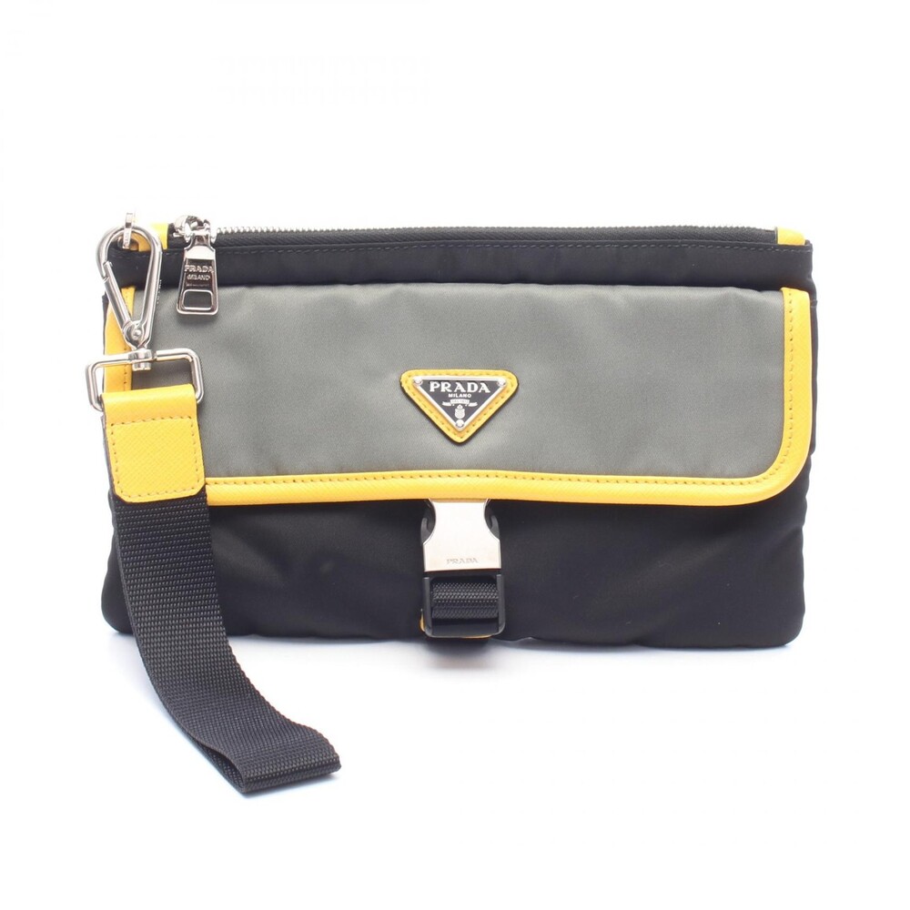Prada Logo Business Clutch Bag Nylon #362866P61B
